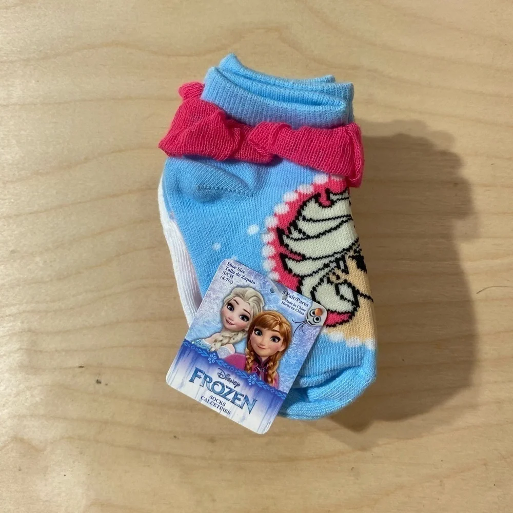 Disney Frozen Socks Shoe Size (4-7 1/2) 5 pair (HL)